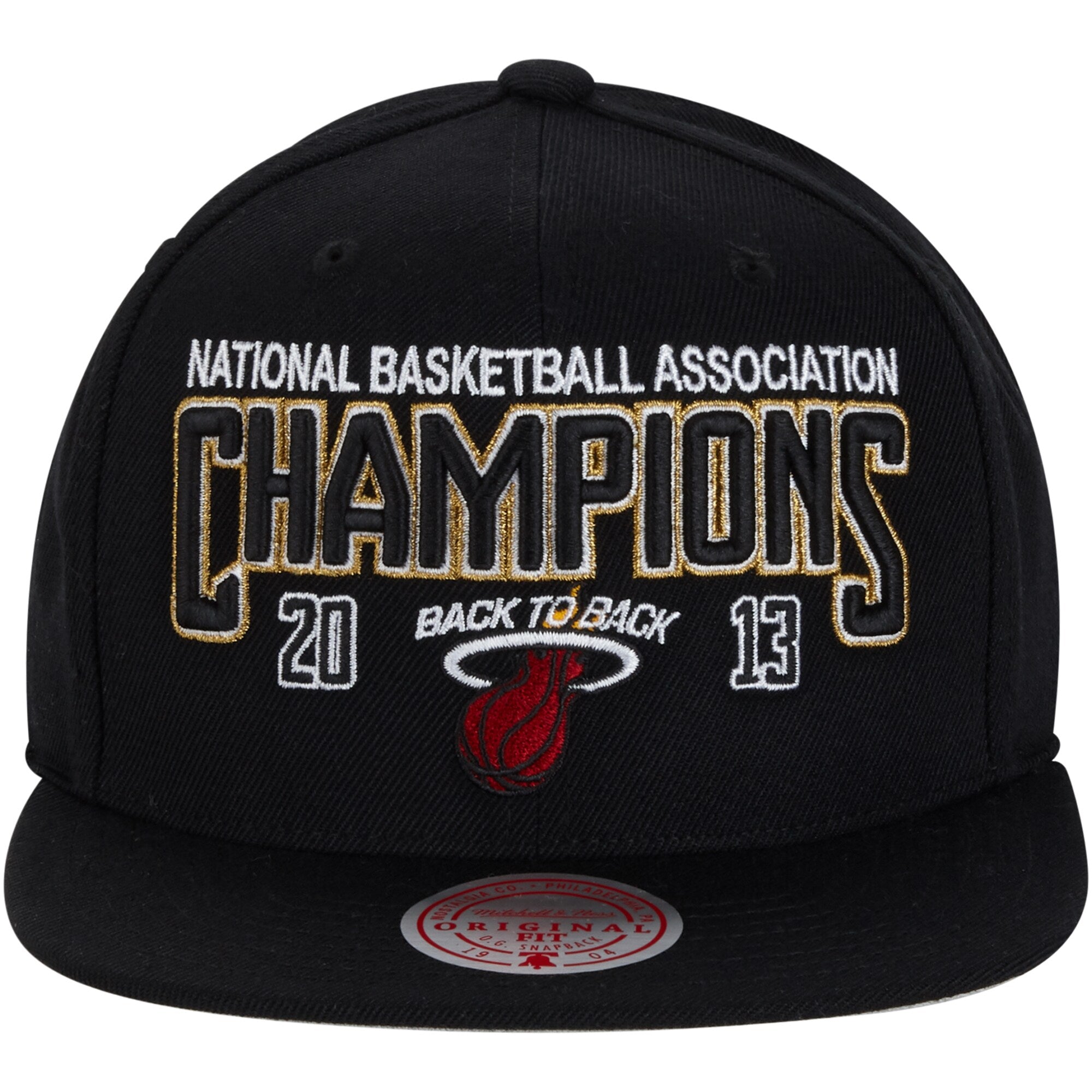 MENS MITCHELL & NESS NBA CHAMPS SNAPBACK HWC HEAT - BLACK