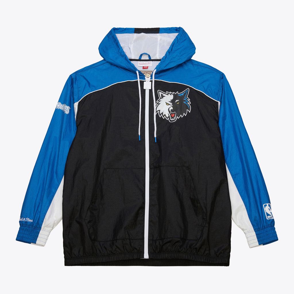 MENS MITCHELL & NESS BIG SHOT PREMIUM WINBREAKER VINTAGE LOGO TIMBERWOLVES