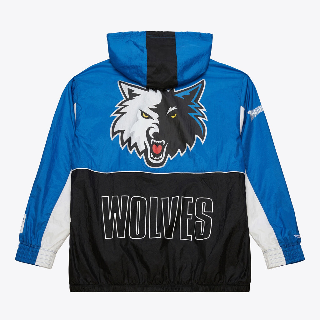 MENS MITCHELL & NESS BIG SHOT PREMIUM WINBREAKER VINTAGE LOGO TIMBERWOLVES