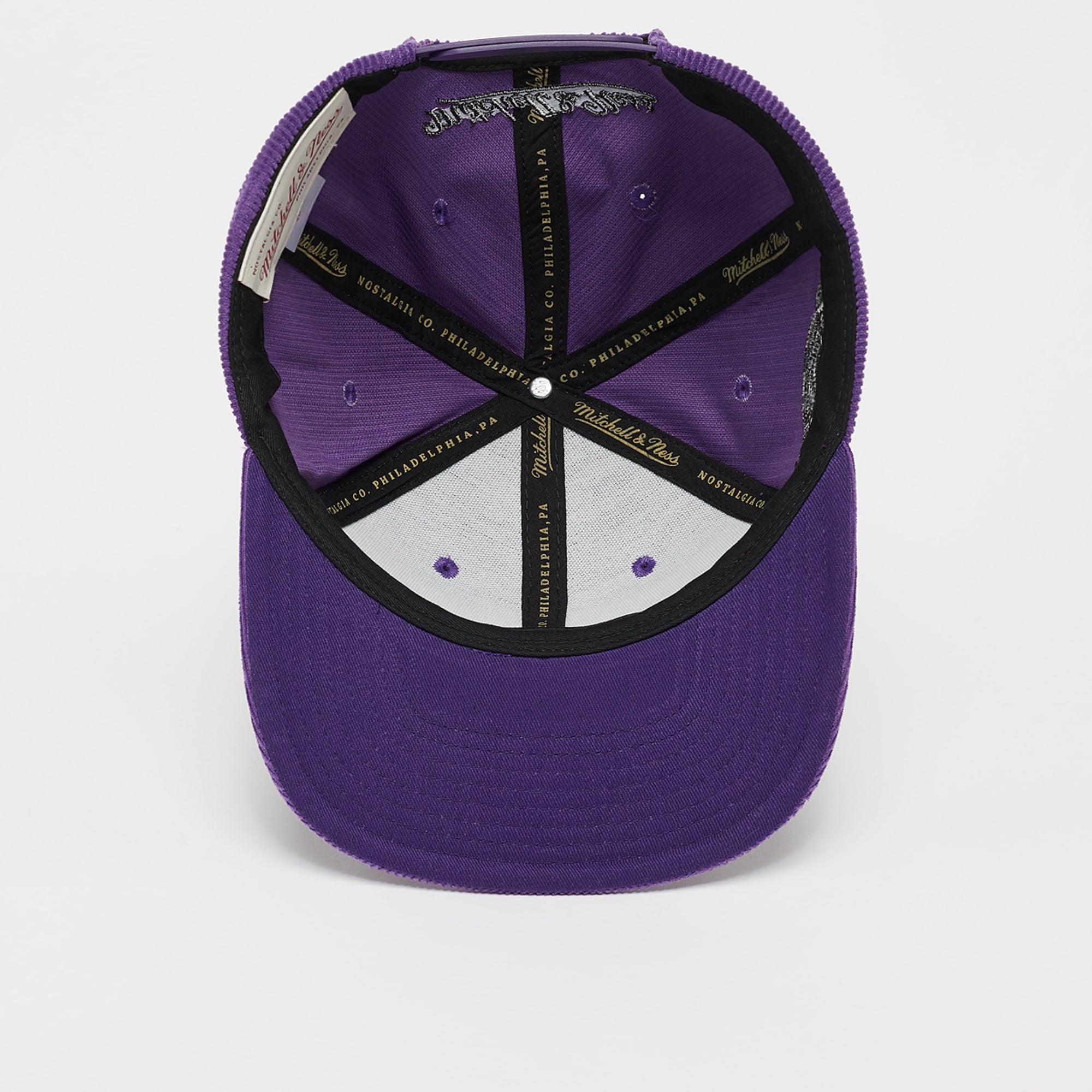 MENS MITCHELL & NESS NBA CORD SNAPBACK LAKERS