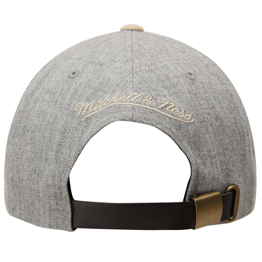 MENS MITCHELL & NESS NBA NEW YORK KNICKS HEATHER SUEDE TWO-TONE ADJUSTABLE HAT