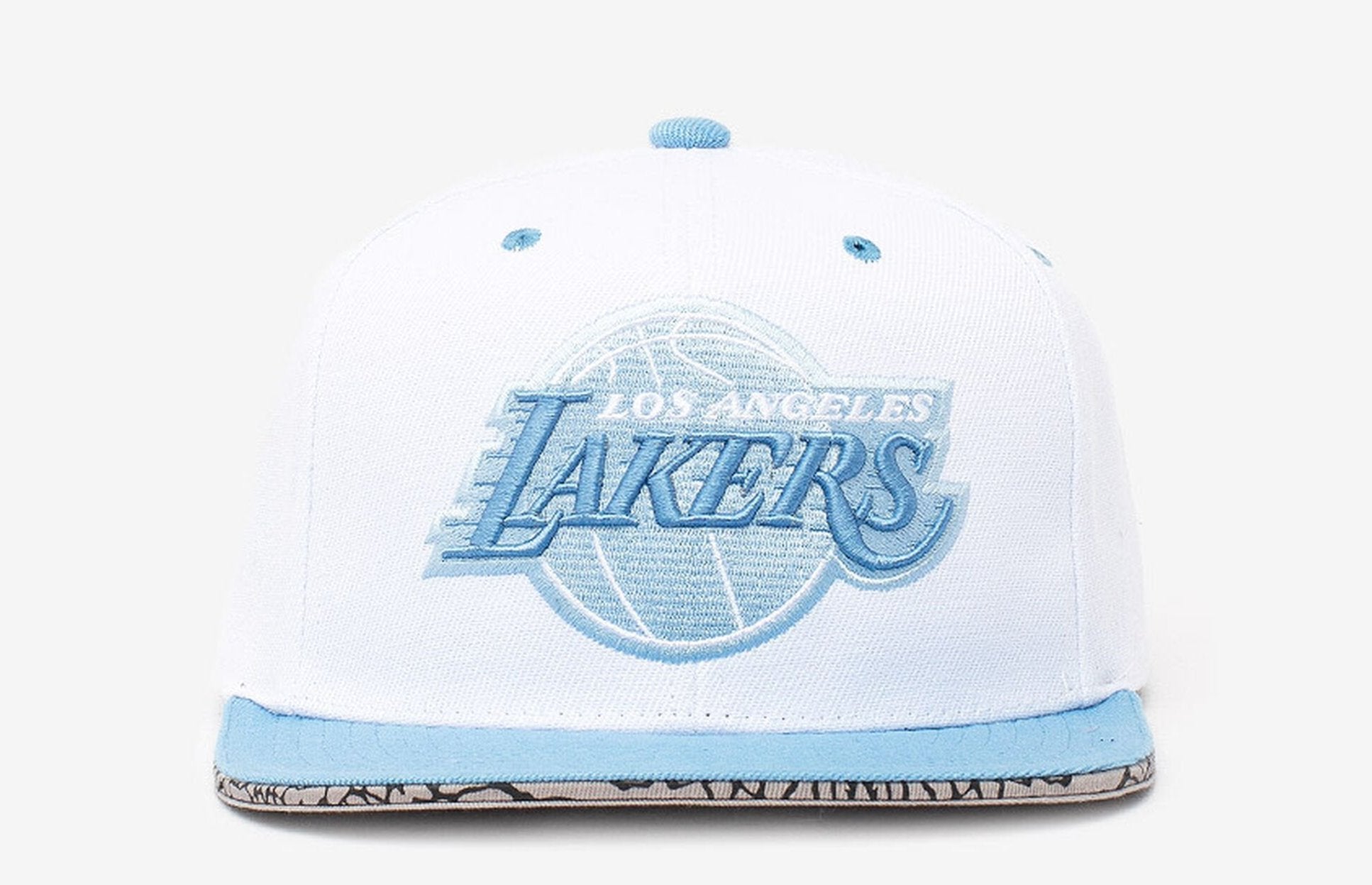 MENS MITCHELL & NESS NBA THREE COLLECTION SNAPBACK LAKERS - WHITE-LIGHT BLUE