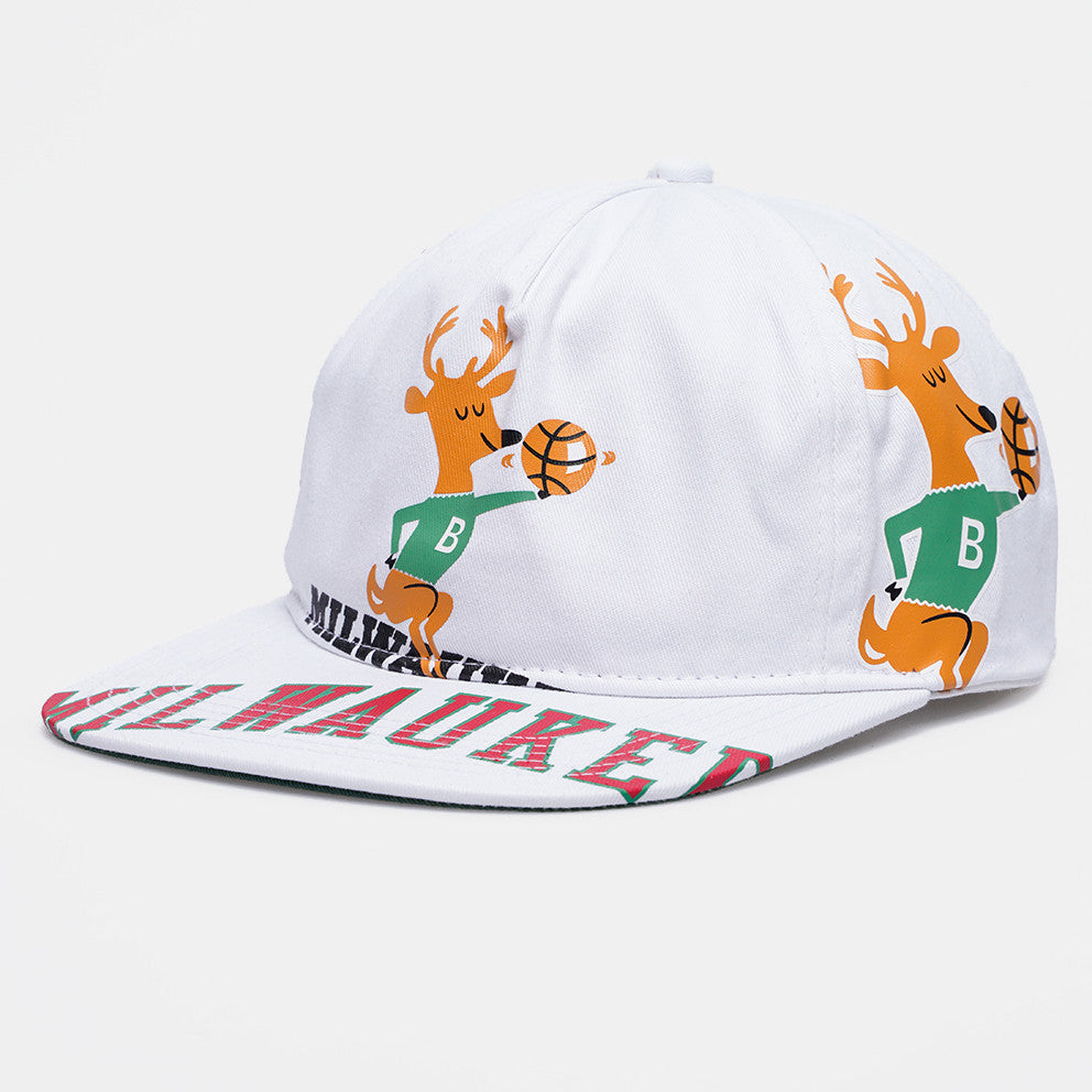 MENS MITCHELL & NESS NBA IN YOUR FACE DEADSTOCK HWC BUCKS - WHITE