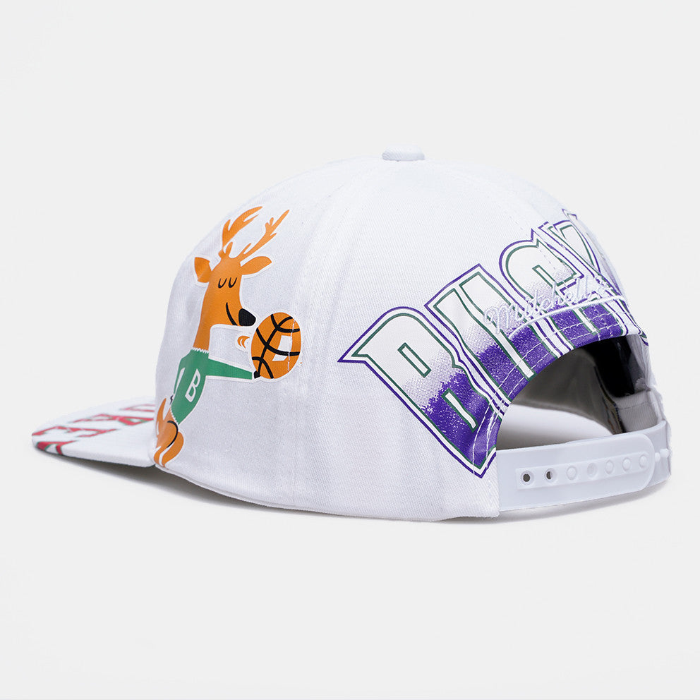 MENS MITCHELL & NESS NBA IN YOUR FACE DEADSTOCK HWC BUCKS - WHITE