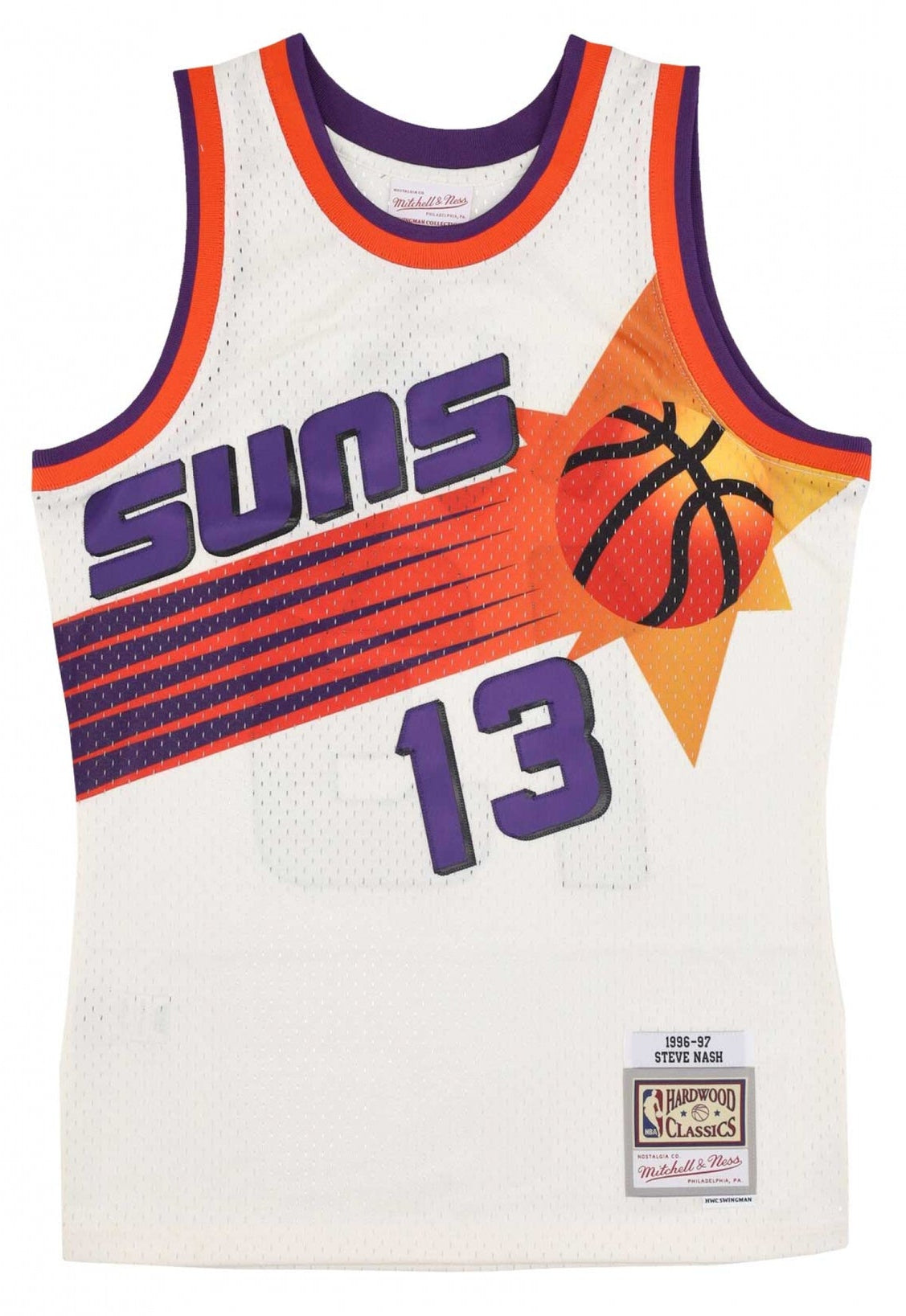 MENS MITCHELL & NESS CREAM TEAM COLOR SWINGMAN JERSEY SUNS 1996 STEVE NASH