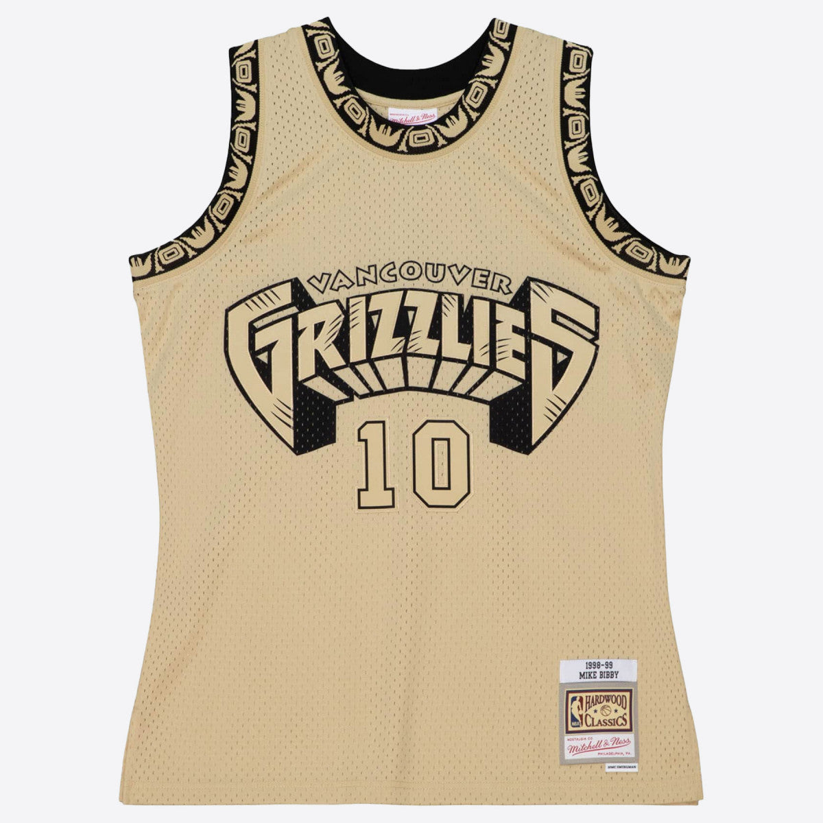 MENS MITCHELL & NESS KHAKI BLACK SWINGMAN JERSEY GRIZZLIES 1998 MIKE BIBBY