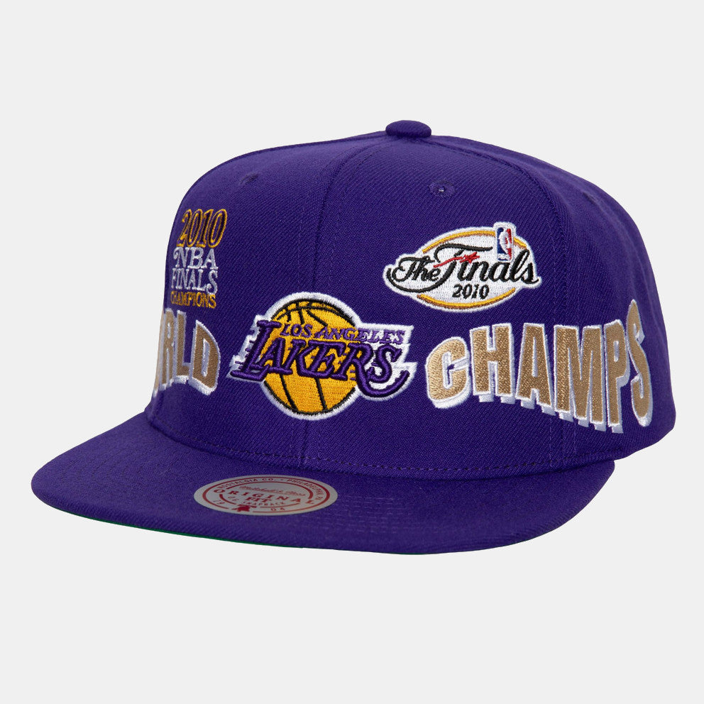 MENS MITCHELL & NESS NBA WORLD CHAMPS SNAPBACK LAKERS - PURPLE