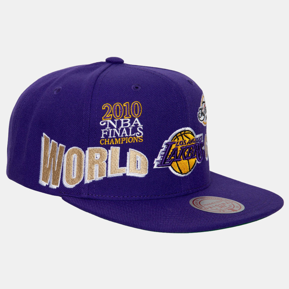MENS MITCHELL & NESS NBA WORLD CHAMPS SNAPBACK LAKERS - PURPLE
