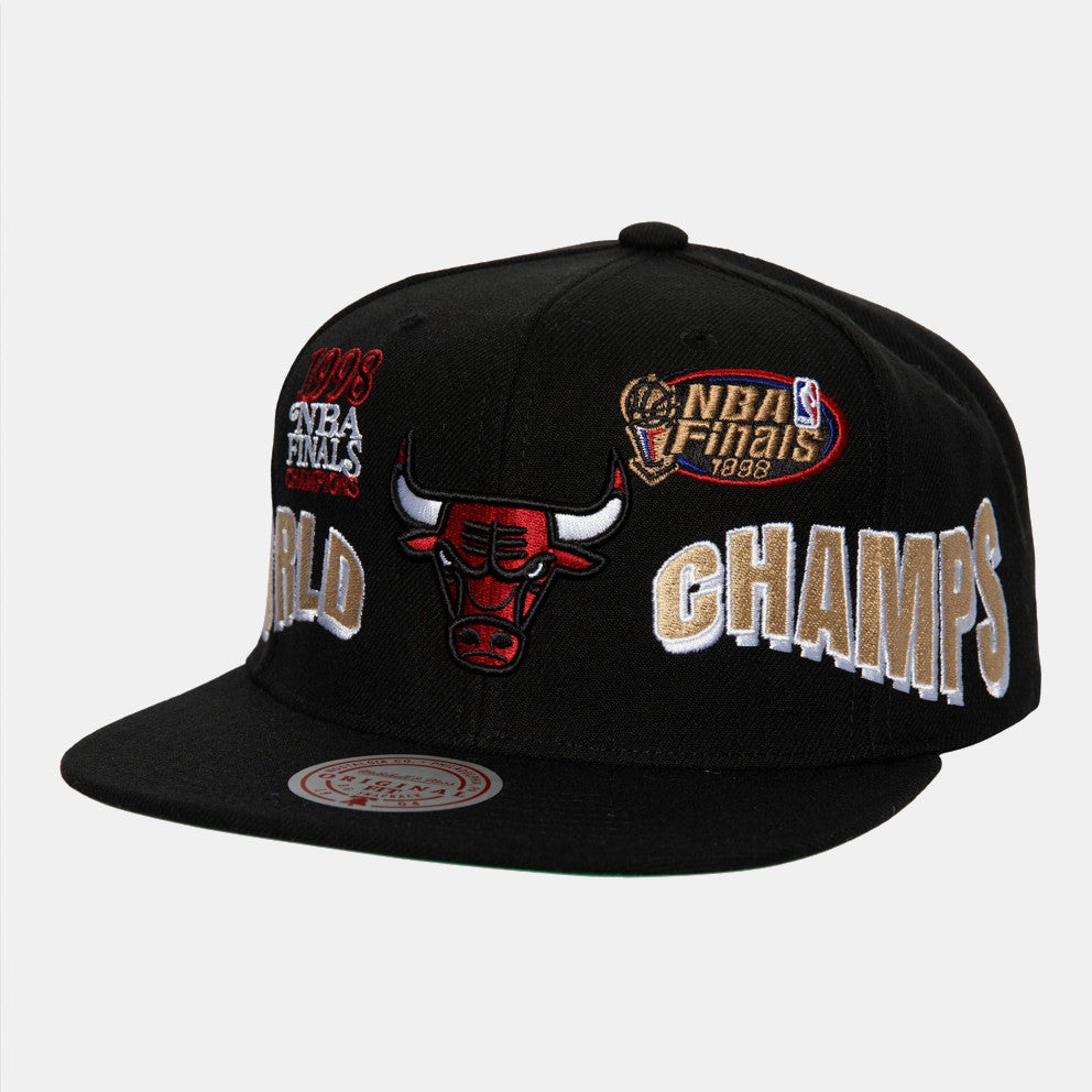 MENS MITCHELL & NESS NBA WORLD CHAMPS SNAPBACK BULLS - BLACK
