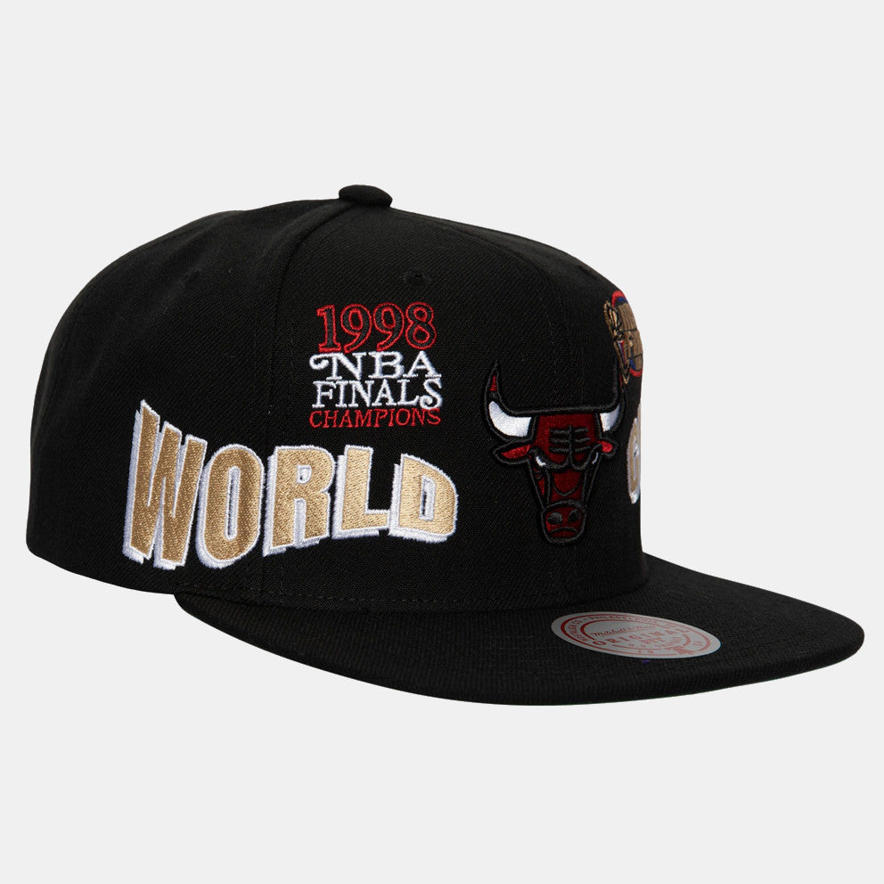 MENS MITCHELL & NESS NBA WORLD CHAMPS SNAPBACK BULLS - BLACK