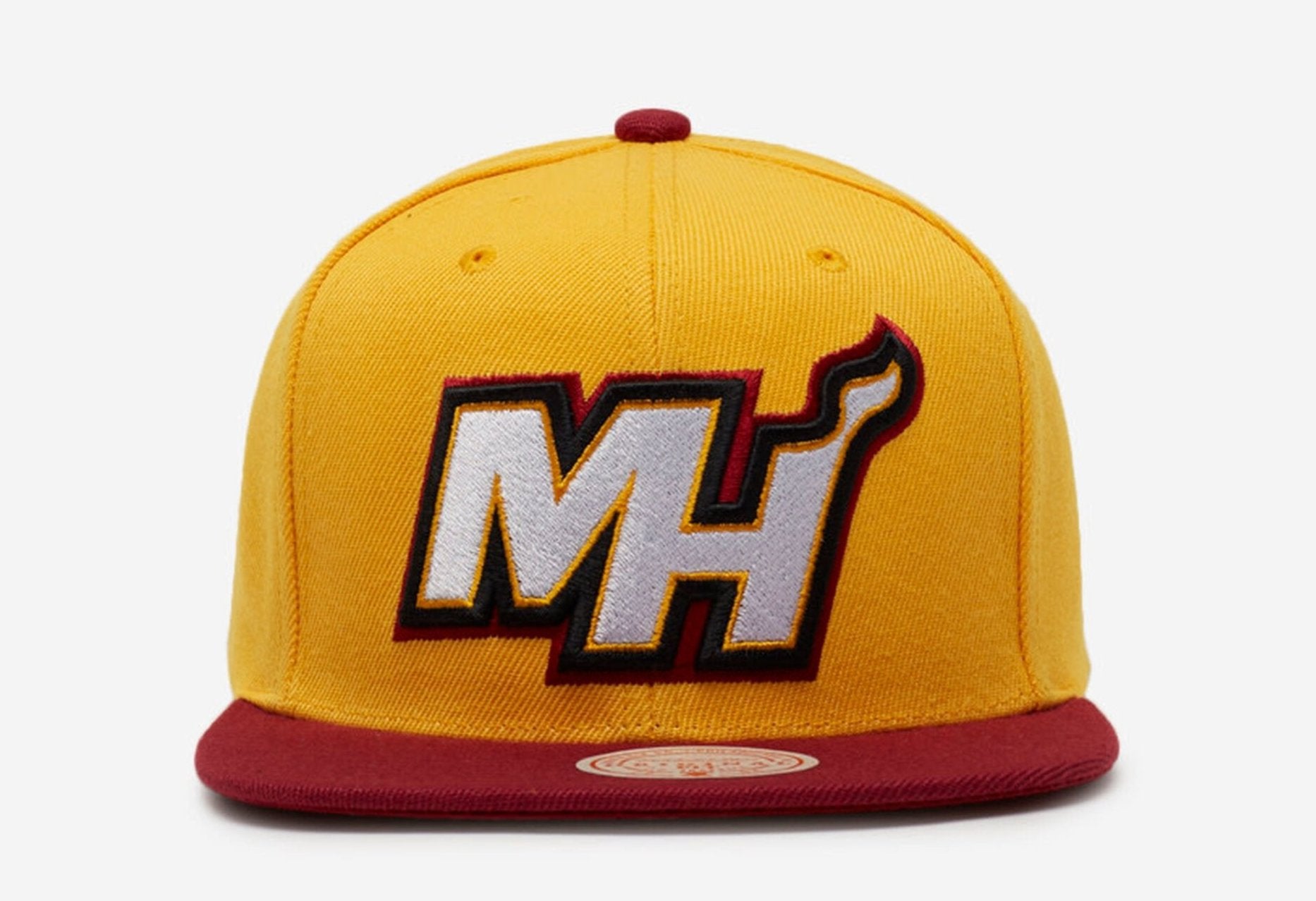 MENS MITCHELL & NESS NBA CORE BASIC SNAPBACK HEAT - LIGHT GOLD-SCARLET