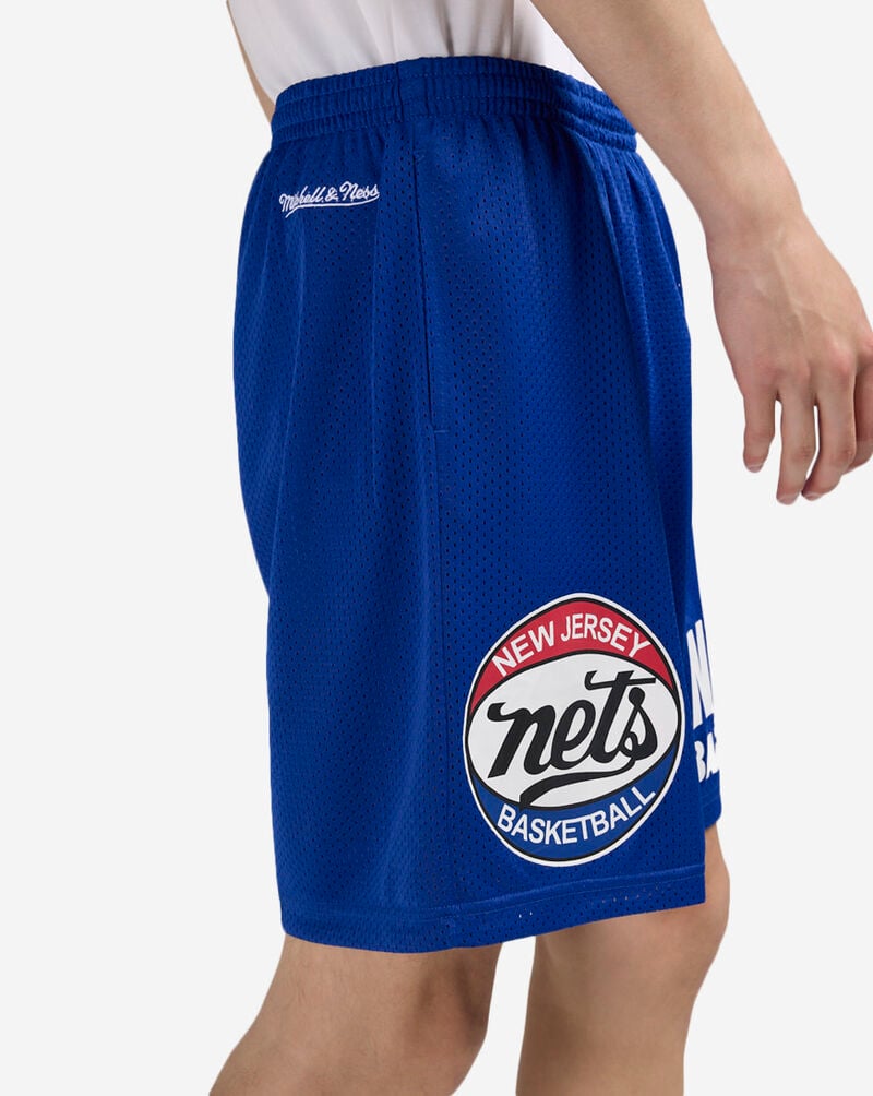MENS MITCHELL & NESS NBA GAMEDAY MESH 7IN SHORTS VINTAGE LOGO NETS