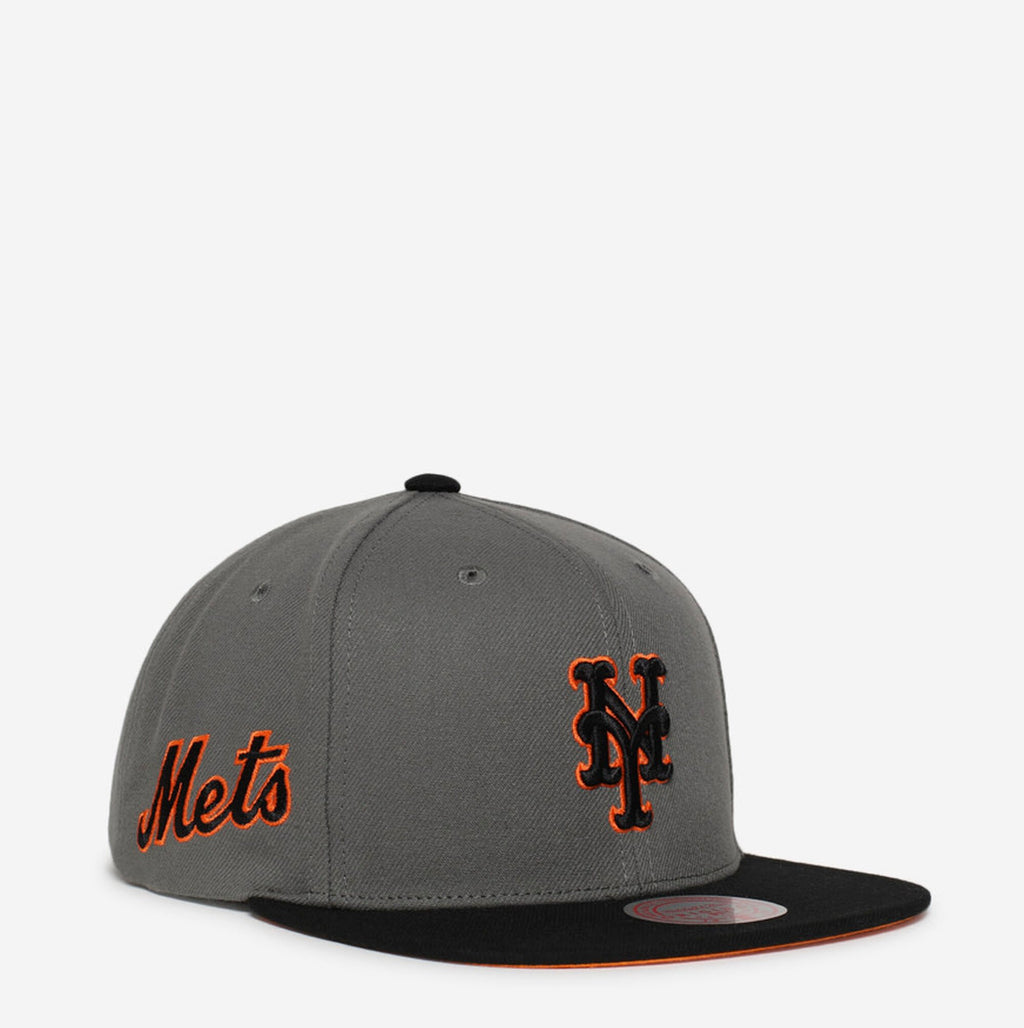 MENS MITCHELL & NESS MLB STORM FRONT SNAPBACK METS - GREY