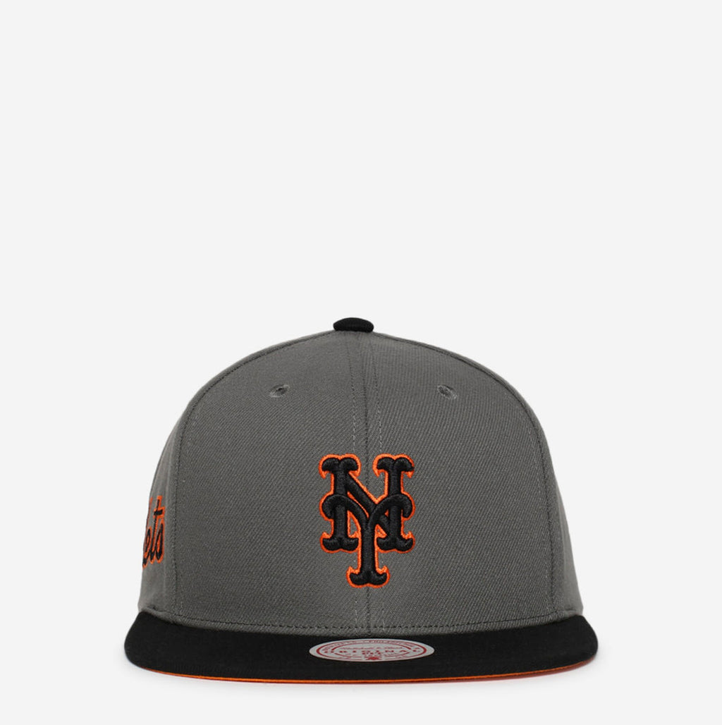 MENS MITCHELL & NESS MLB STORM FRONT SNAPBACK METS - GREY