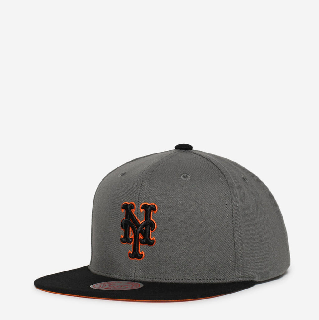 MENS MITCHELL & NESS MLB STORM FRONT SNAPBACK METS - GREY