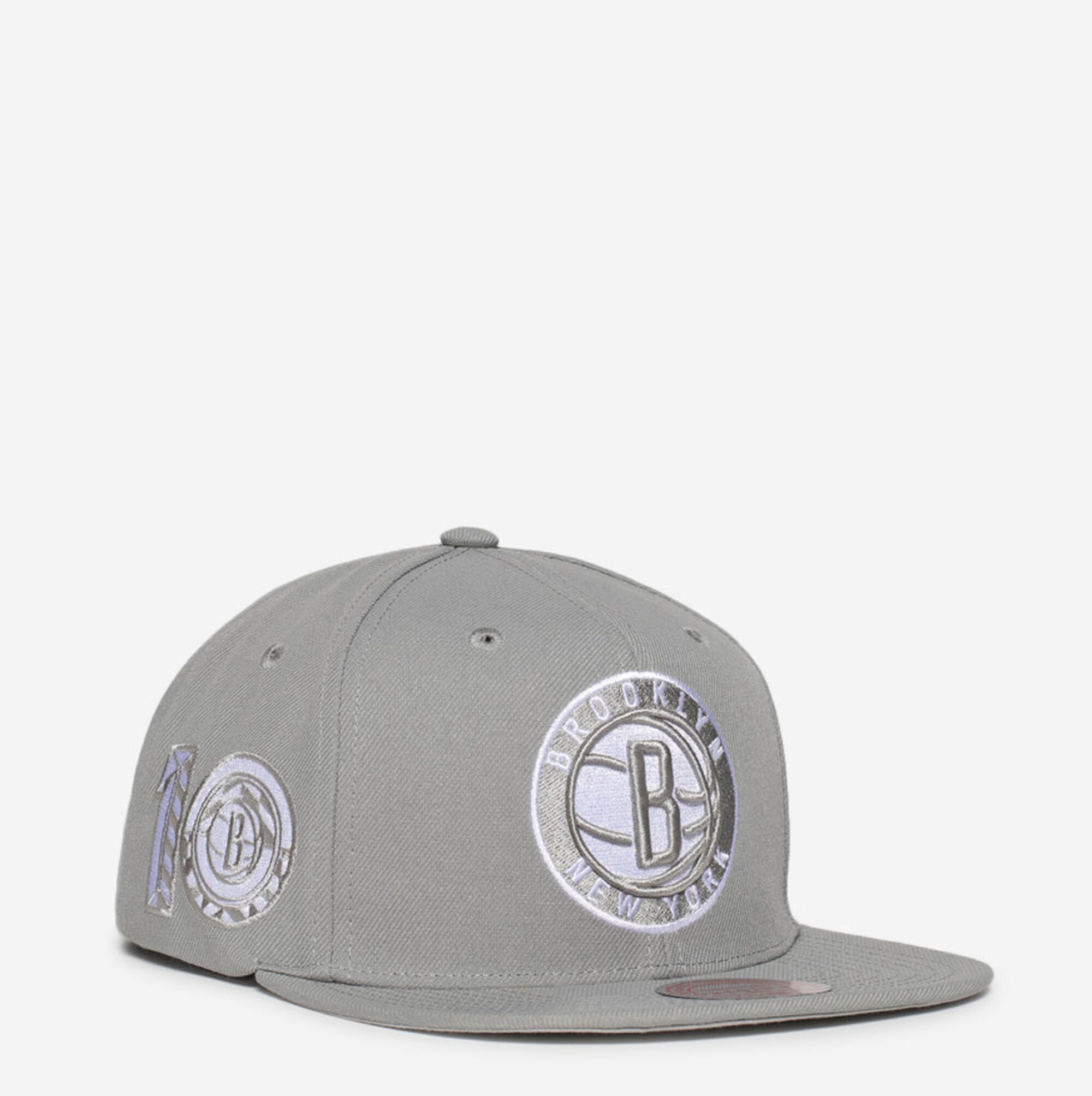 MENS MITCHELL & NESS NBA BACK TO BASICS SNAPBACK NETS - GREY