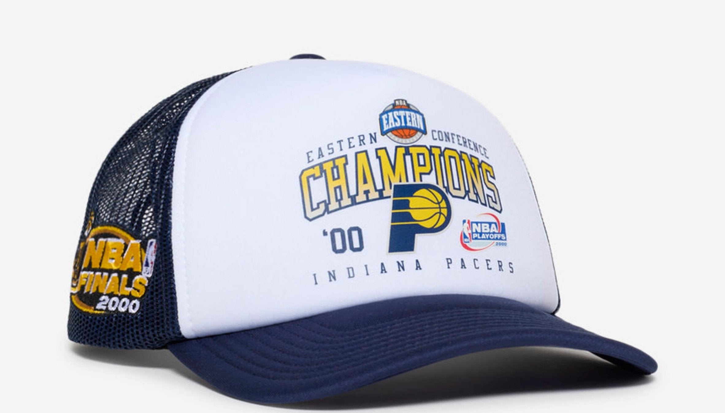 MENS MITCHELL & NESS NBA CHAMPIONS TRUCKER PACERS - WHITE