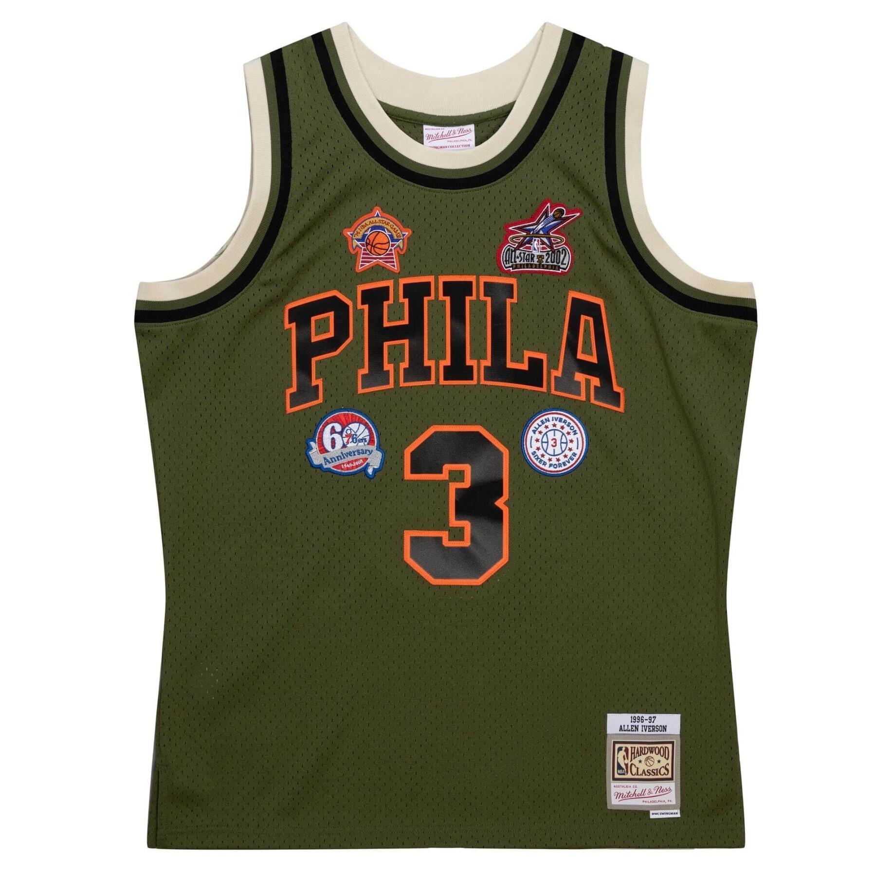 MENS MITCHELL & NESS FLIGHT SWINGMAN JERSEY 76ERS 1996 ALLEN IVERSON