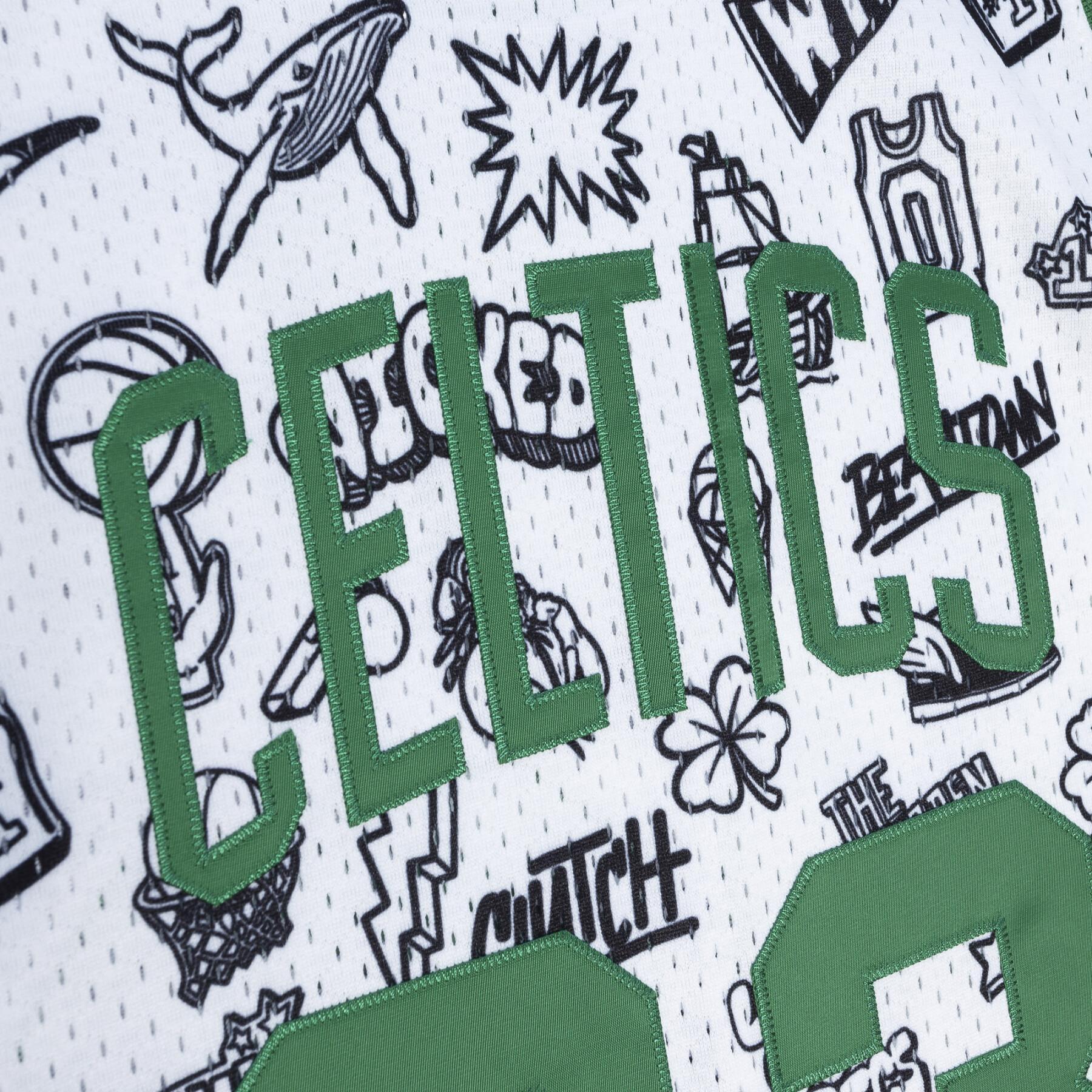 MENS MITCHELL & NESS DOODLE SWINGMAN JERSEY CELTICS 1985 LARRY BIRD