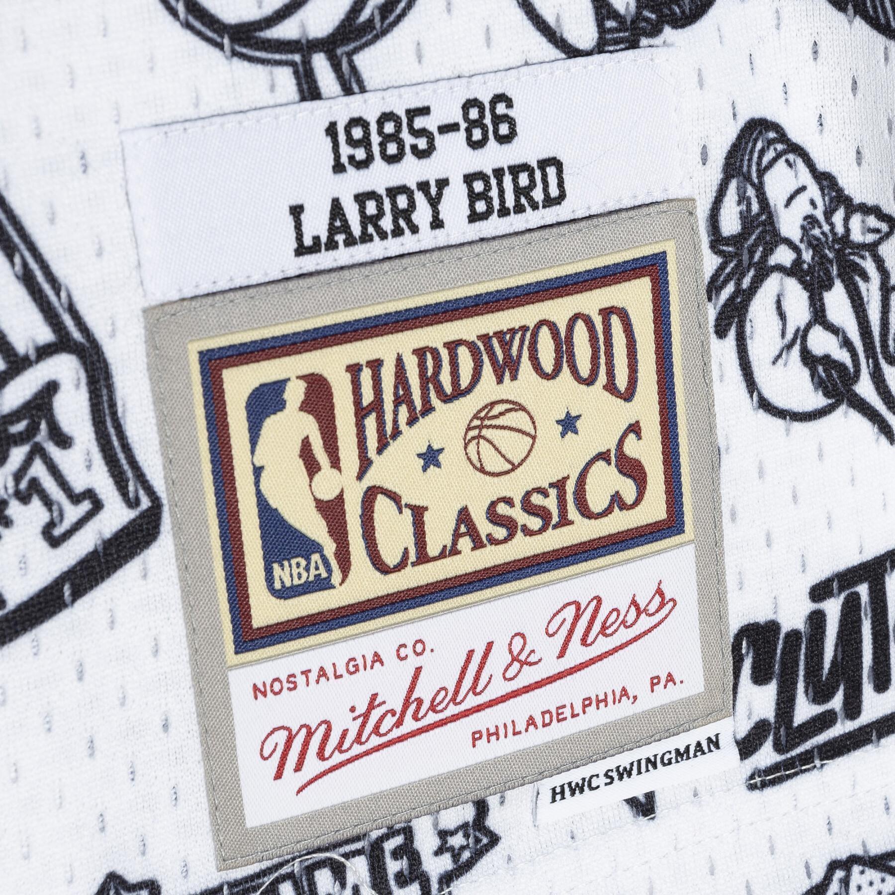 MENS MITCHELL & NESS DOODLE SWINGMAN JERSEY CELTICS 1985 LARRY BIRD