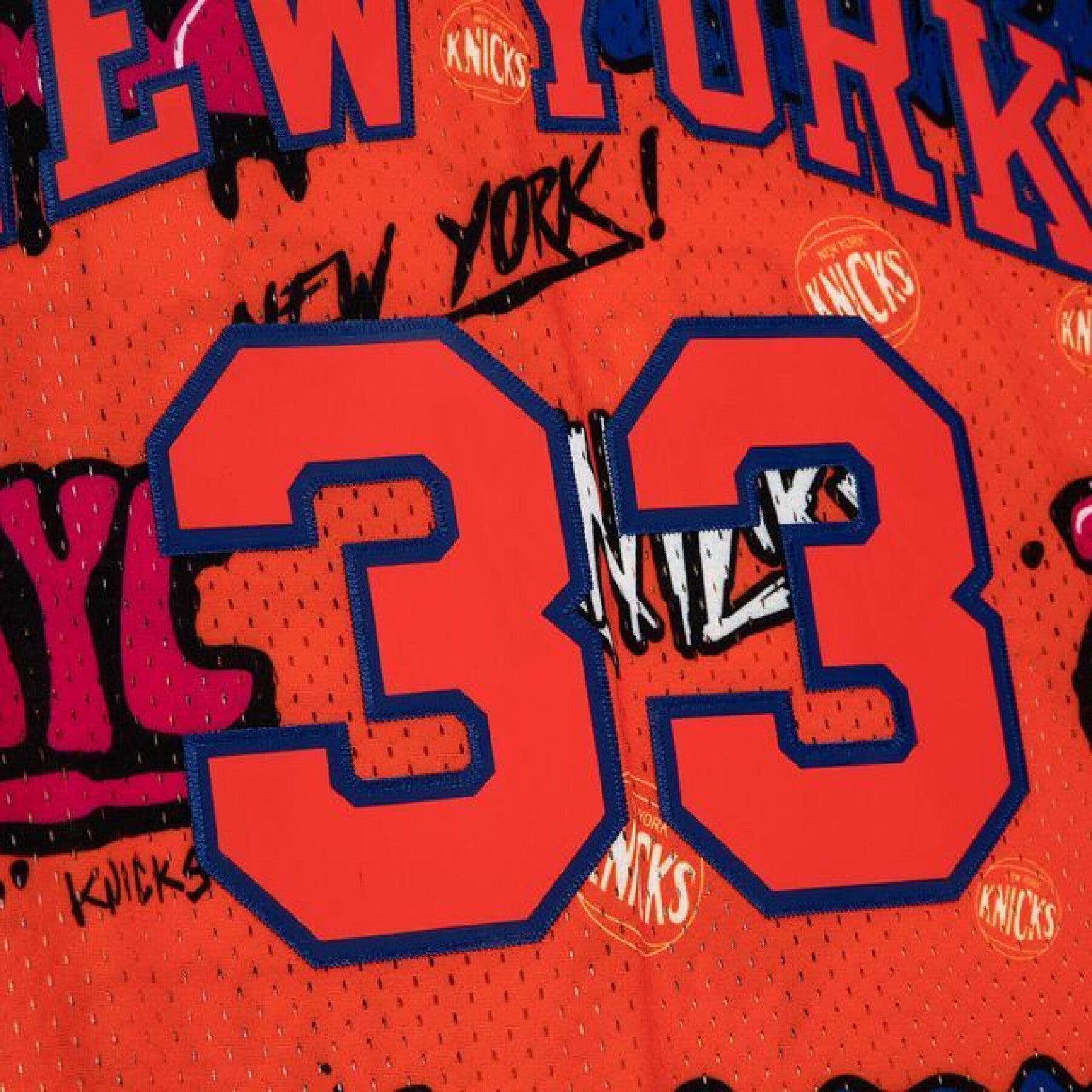 MENS MITCHELL & NESS SLAP STICKER SWINGMAN JERSEY KNICKS 1991 PATRICK EWING