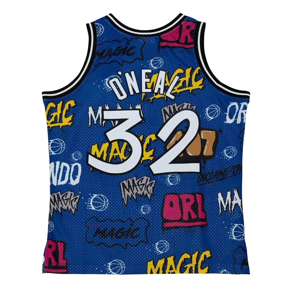 MENS MITCHELL & NESS SLAP STICKER SWINGMAN JERSEY MAGIC 1994 SHAQUILLE O'NEAL