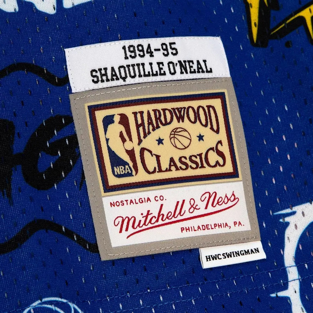 MENS MITCHELL & NESS SLAP STICKER SWINGMAN JERSEY MAGIC 1994 SHAQUILLE O'NEAL