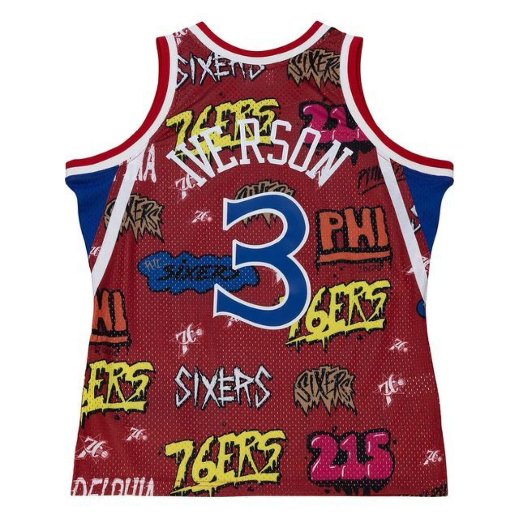 MENS MITCHELL & NESS SLAP STICKER SWINGMAN JERSEY 76ERS 1996 ALLEN IVERSON