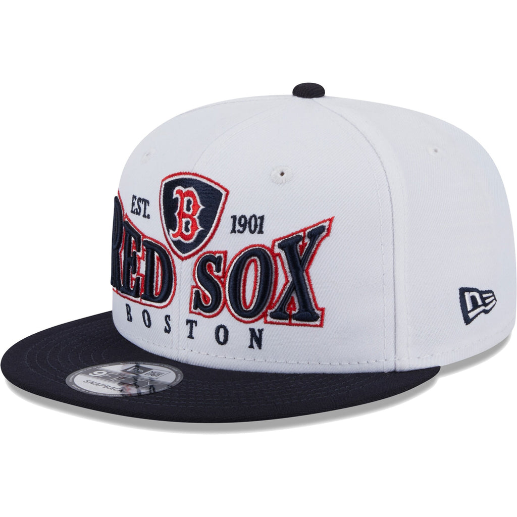 [60310235] MENS NEW ERA MLB BOSTON RED SOX 950 CREST STACK SNAPBACK - WHITE/NAVY