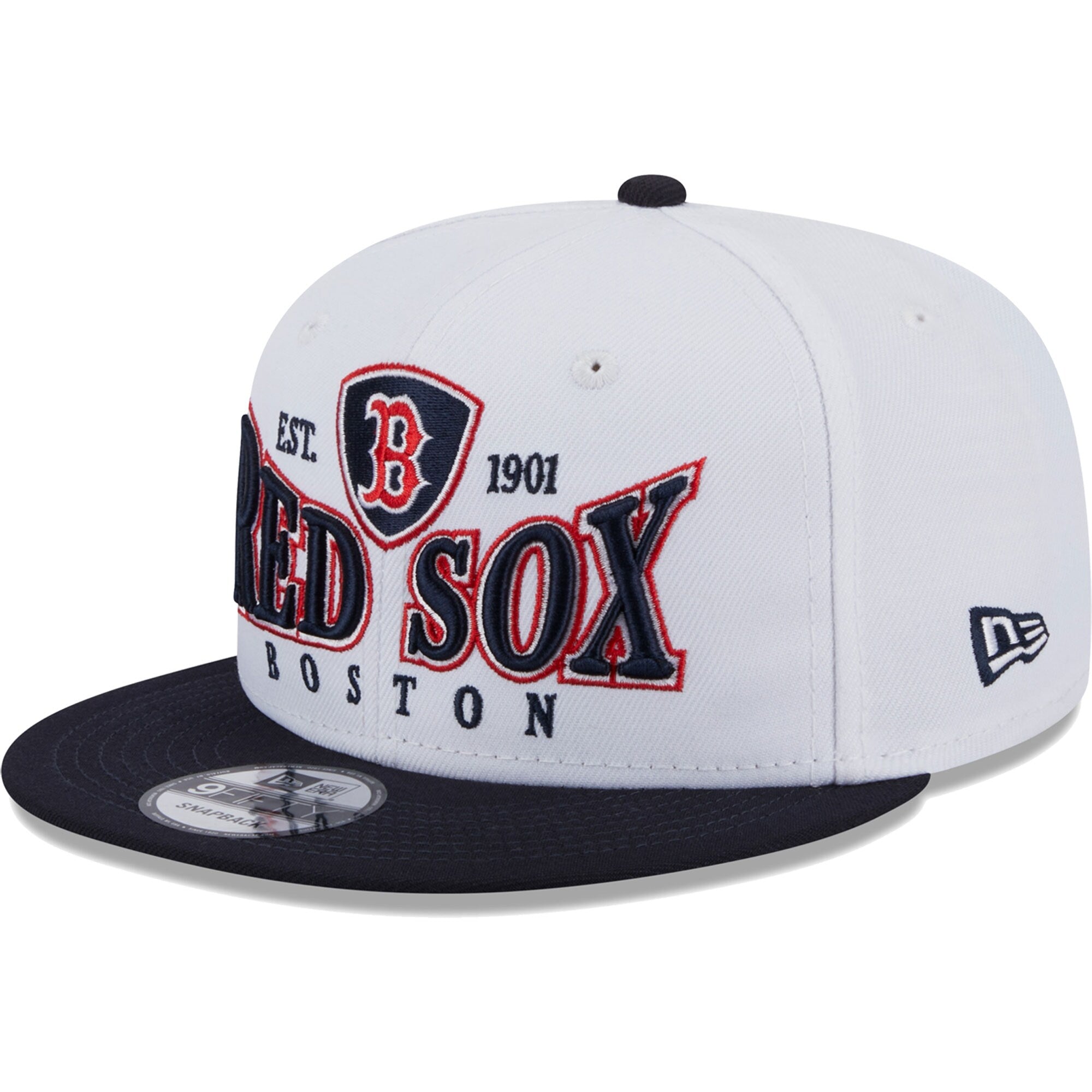 [60310235] MENS NEW ERA MLB BOSTON RED SOX 950 CREST STACK SNAPBACK - WHITE/NAVY