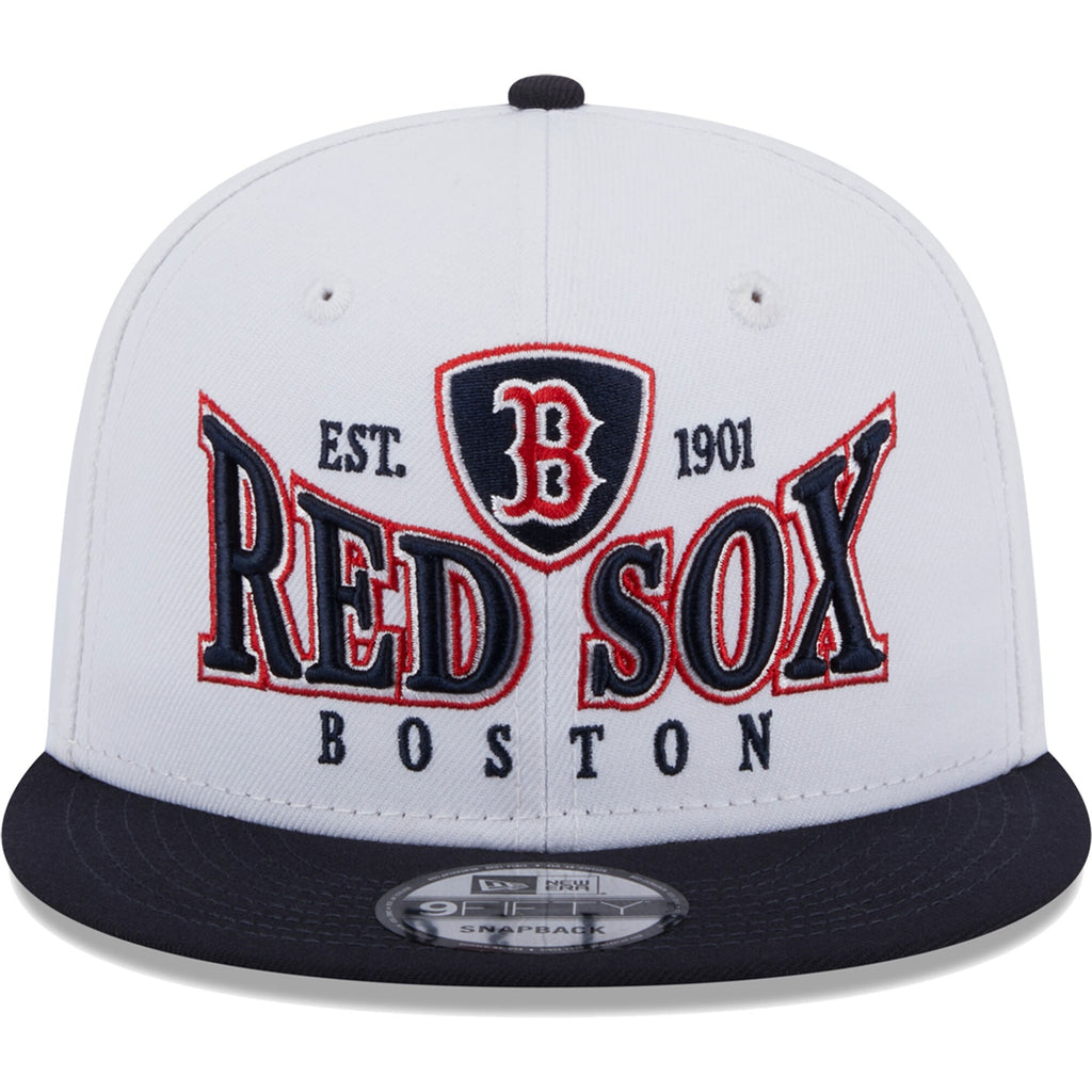 [60310235] MENS NEW ERA MLB BOSTON RED SOX 950 CREST STACK SNAPBACK - WHITE/NAVY