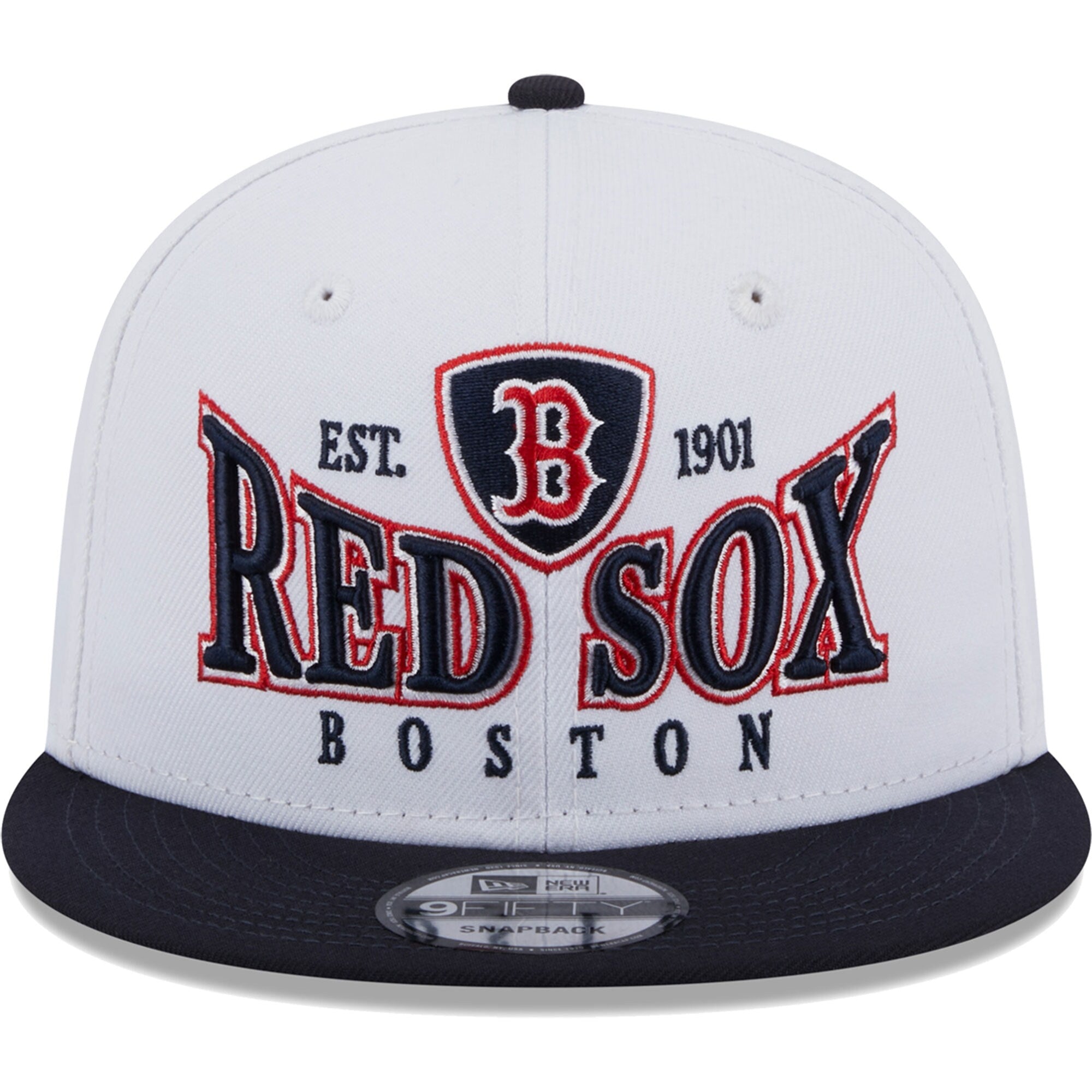 [60310235] MENS NEW ERA MLB BOSTON RED SOX 950 CREST STACK SNAPBACK - WHITE/NAVY