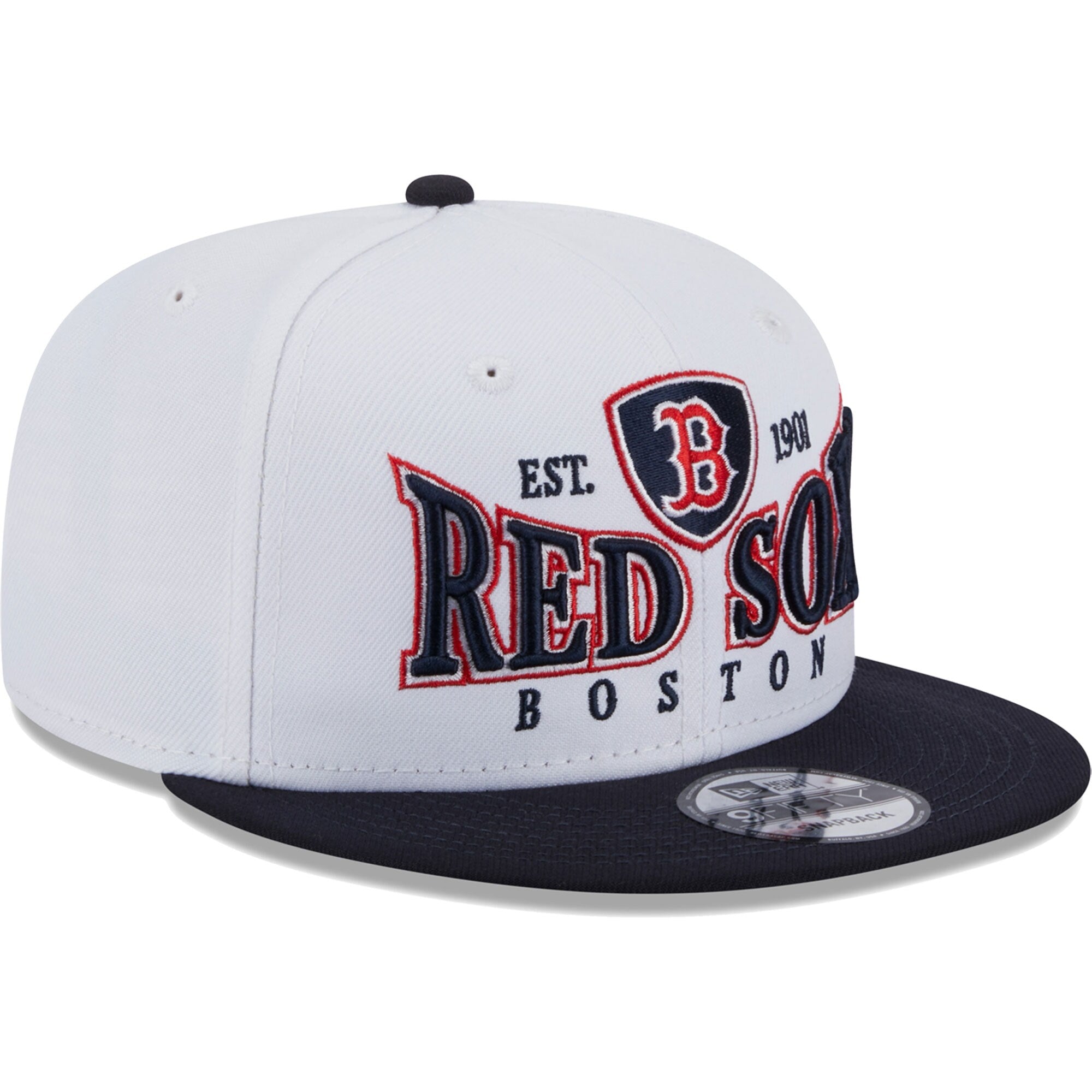 [60310235] MENS NEW ERA MLB BOSTON RED SOX 950 CREST STACK SNAPBACK - WHITE/NAVY