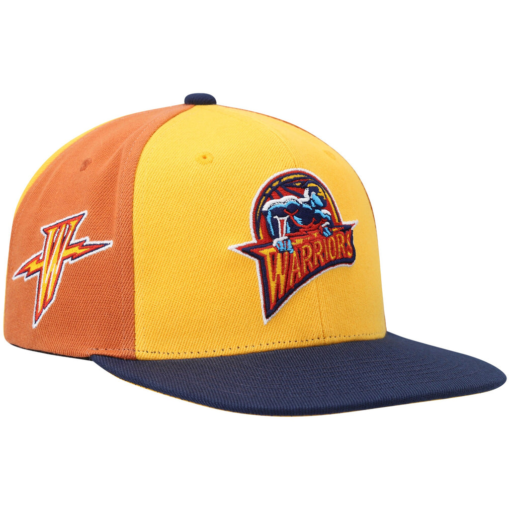 MENS MITCHELL & NESS NBA ON THE BLOCK SNAPBACK HWC WARRIORS - YELLOW-NAVY