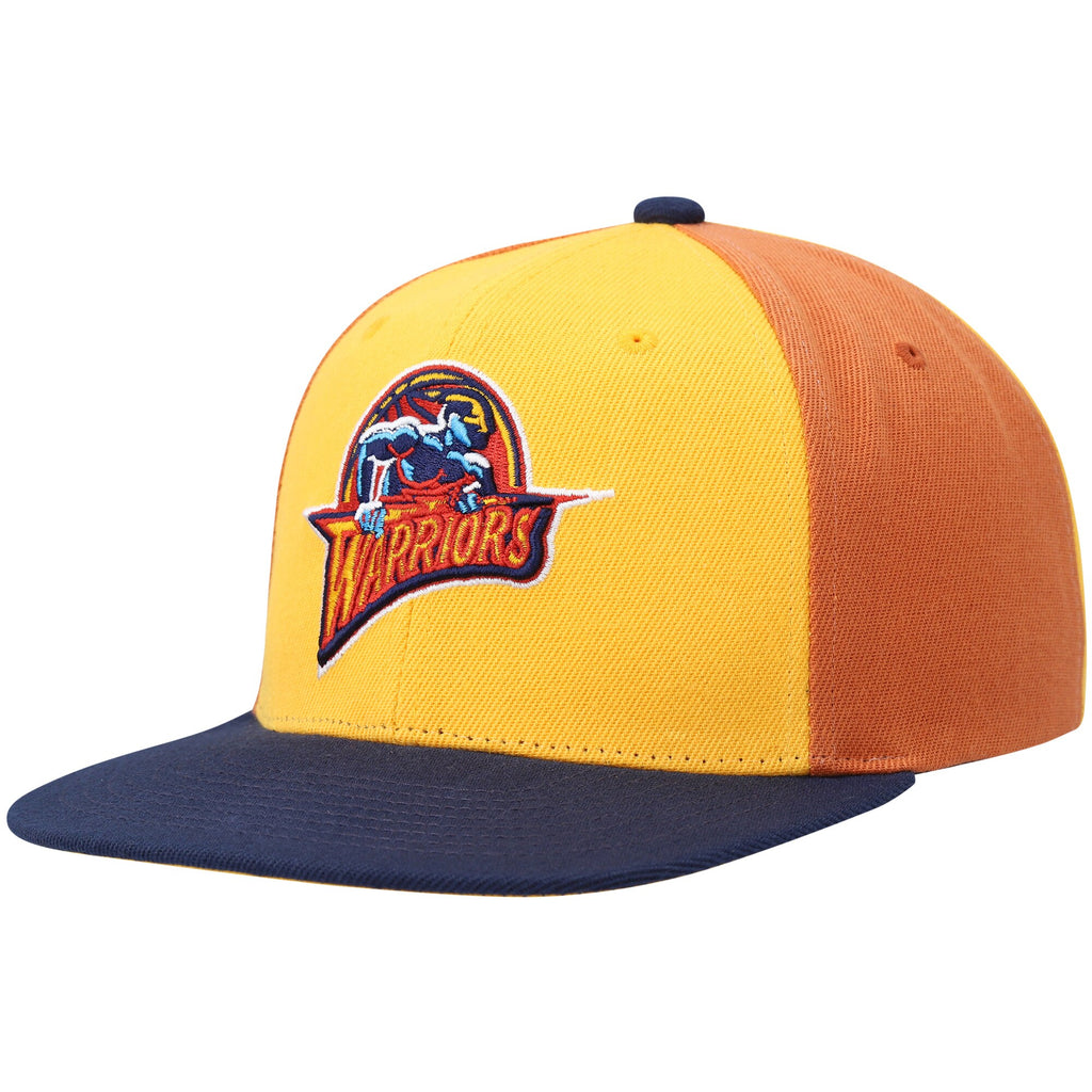 MENS MITCHELL & NESS NBA ON THE BLOCK SNAPBACK HWC WARRIORS - YELLOW-NAVY