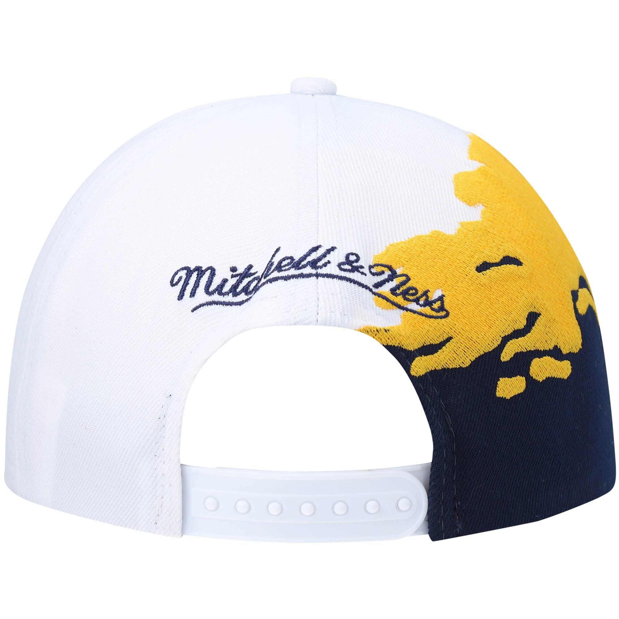 MENS MITCHELL & NESS NBA PAINTBRUSH SNAPBACK HWC WARRIORS - WHITE-NAVY