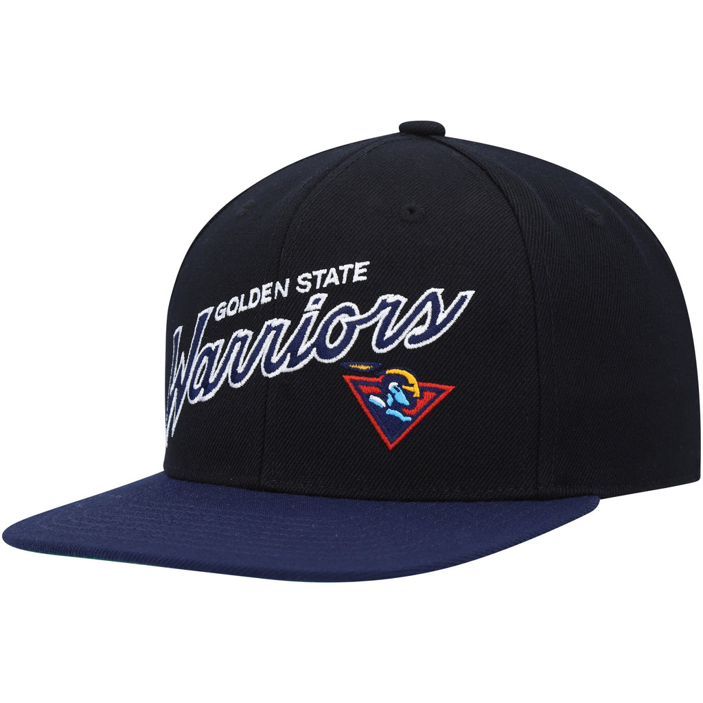Mens MITCHELL & NESS NBA TEAM SCRIPT 2.0 FITTED HWC WARRIORS