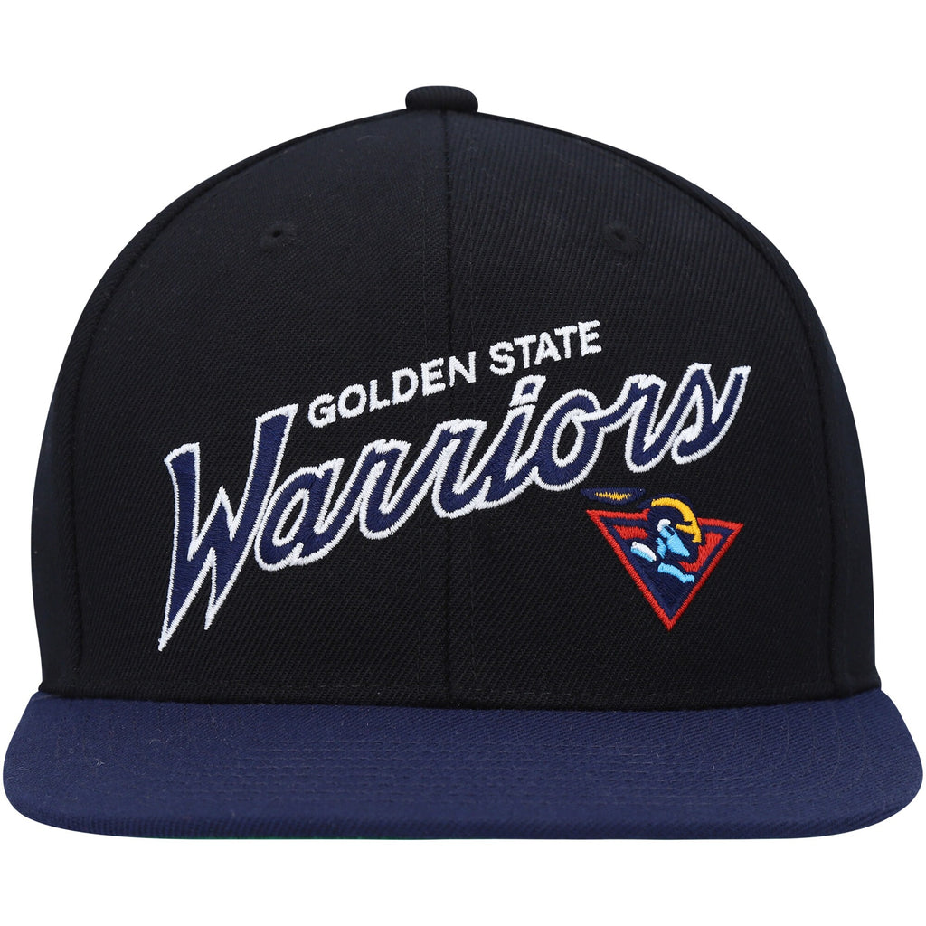 Mens MITCHELL & NESS NBA TEAM SCRIPT 2.0 FITTED HWC WARRIORS