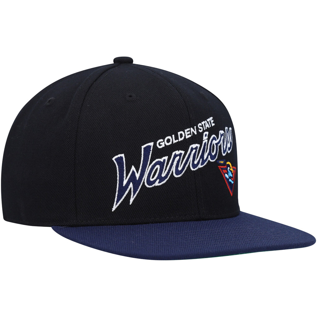 Mens MITCHELL & NESS NBA TEAM SCRIPT 2.0 FITTED HWC WARRIORS