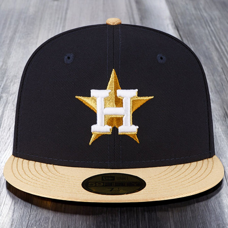 [60413994] MENS NEW ERA MLB HOUSTON ASTROS 5950 GOLD 2023 FITTED - NAVY/GOLD