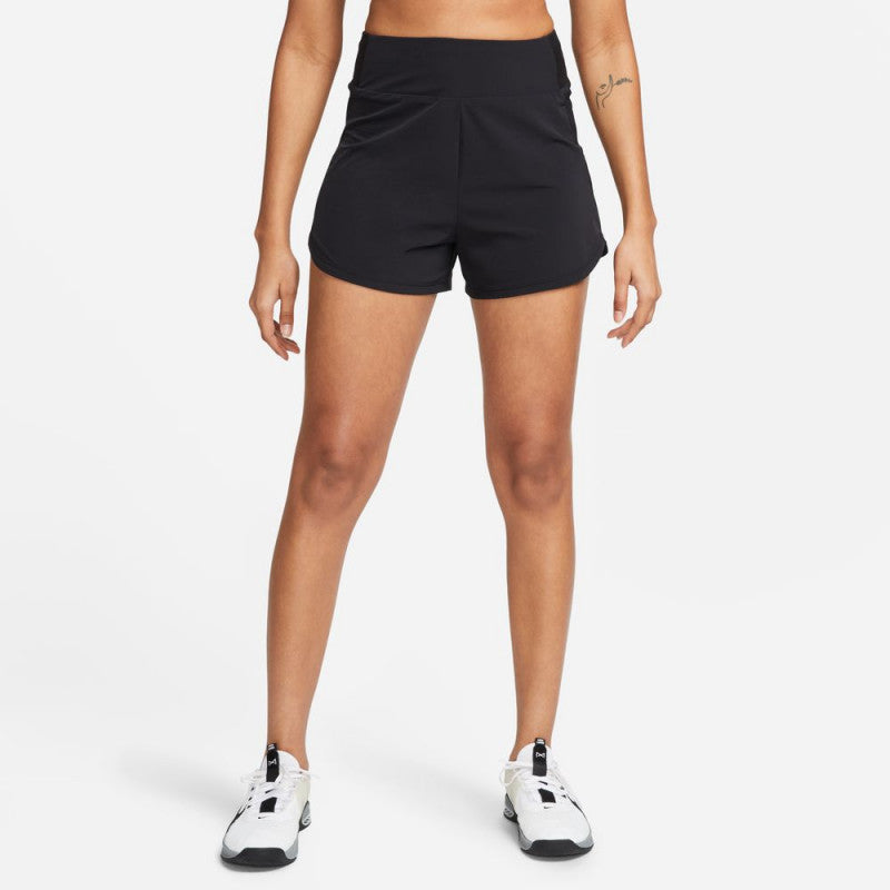 [DX6018-010] WOMENS NIKE DRI-FIT BLISS FITNESS HIGH-WAISTED 3" BRIEF-LINED SHORTS