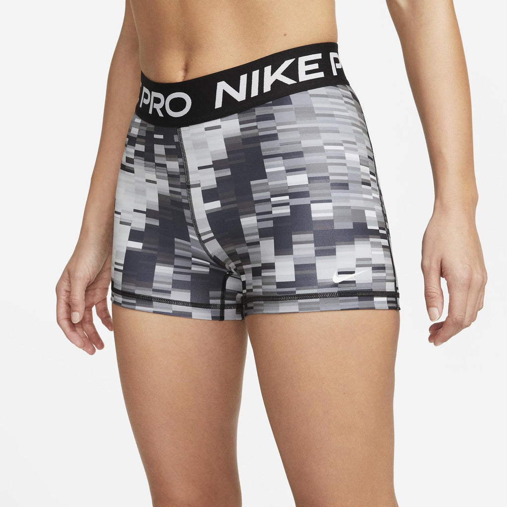 [DX0046-010] WOMENS NIKE MID-RISE 3" PRINTED TRAINING SHORTS