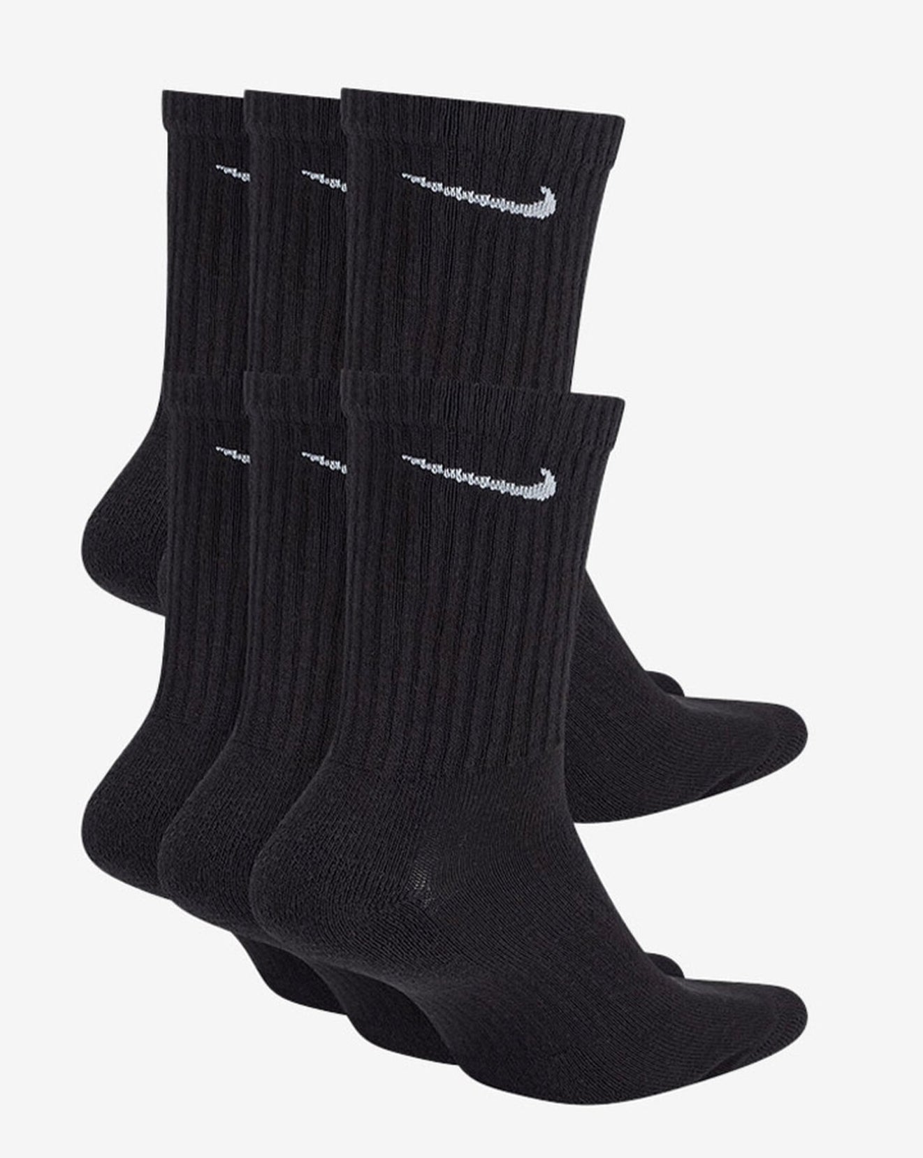 [SX7666-010] MENS NIKE EVERYDAY CUSHIONED UNISEX ADULT 6 PAIR CREW SOCKS