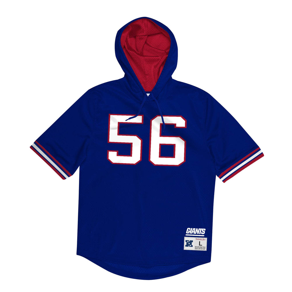 Mens Mitchell & Ness NFL N&N MESH SS HOODIE GIANTS 1990 LAWRENCE TAYLOR