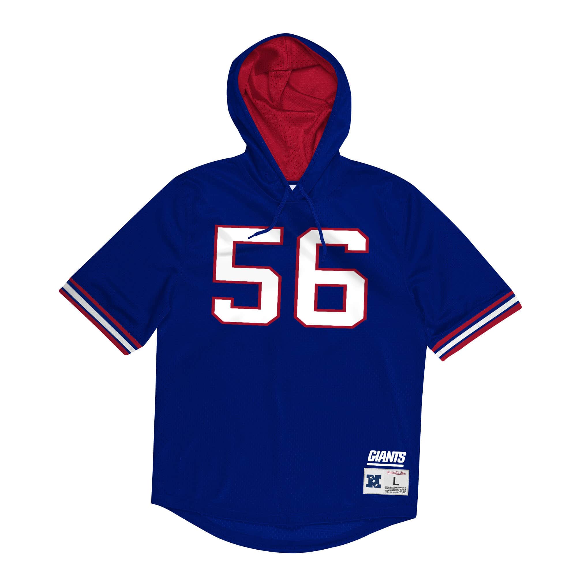 Mens Mitchell & Ness NFL N&N MESH SS HOODIE GIANTS 1990 LAWRENCE TAYLOR