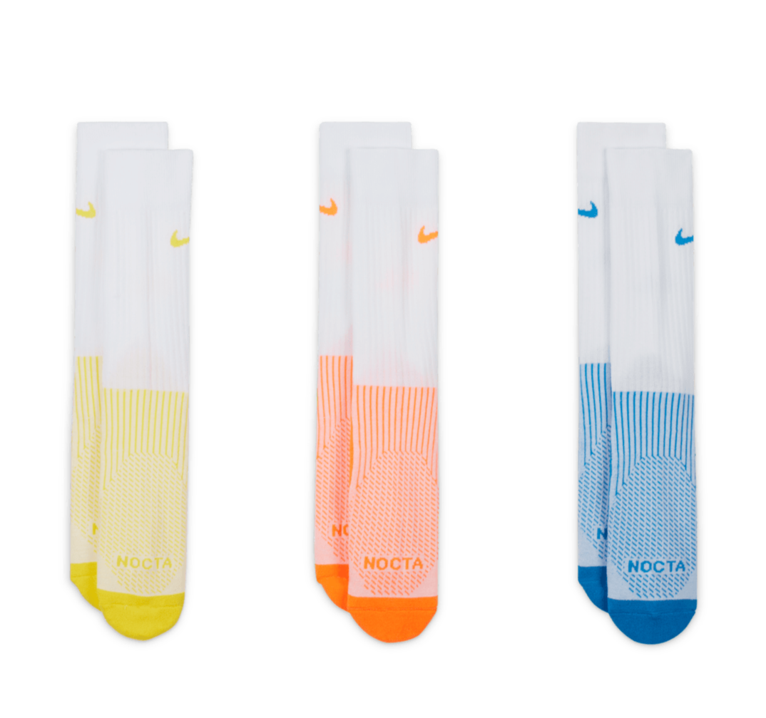 [DD9240-910] MENS NIKE X NOCTA RUNNING CREW SOCKS 3-PACK 'WHITE'