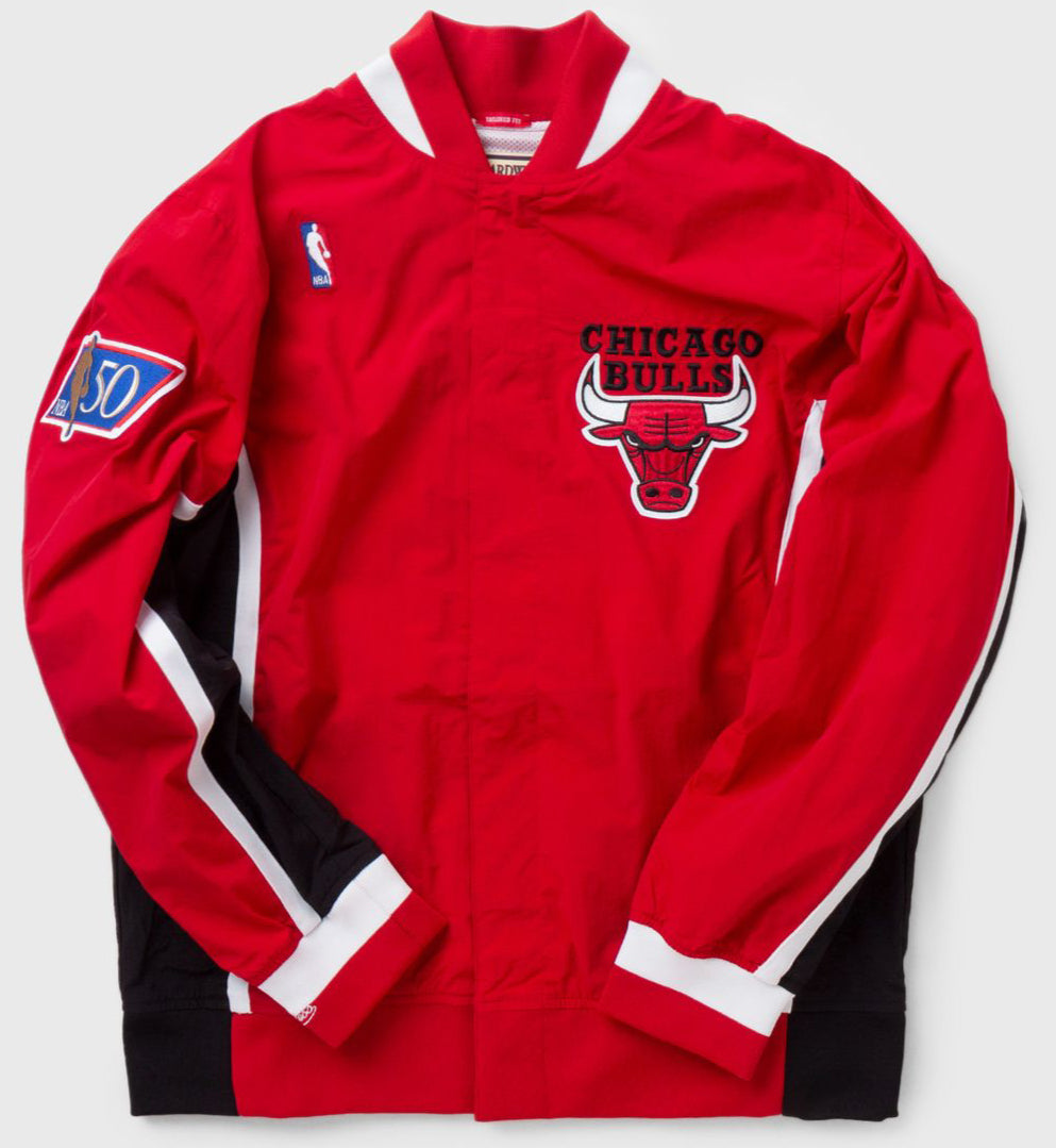 MENS MITCHELL & NESS NBA AUTHENTIC WARM UP JACKET BULLS 1996
