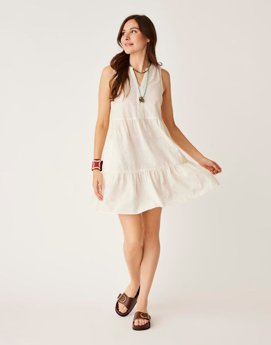 WOMENS CARVE DESIGNS NELLIE EYELET DRESS FLORAL PATTERN TIERED DRESS
