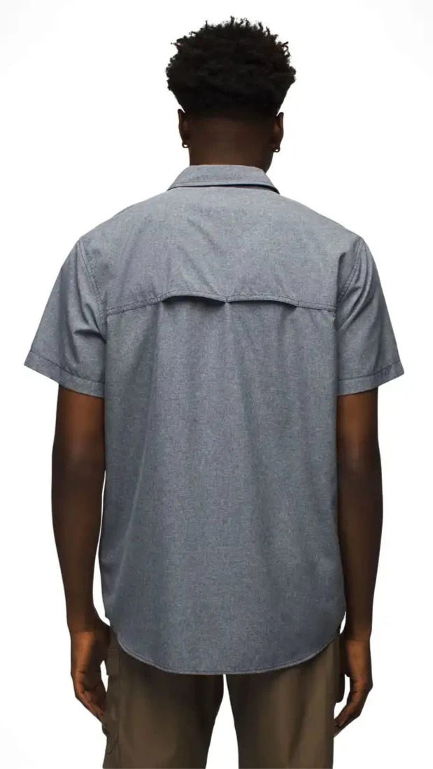 [1972351-NAUTICAL HEATHER] MENS PRANA LOST SOL SS REGULAR FIT UPF 30+ SHIRT