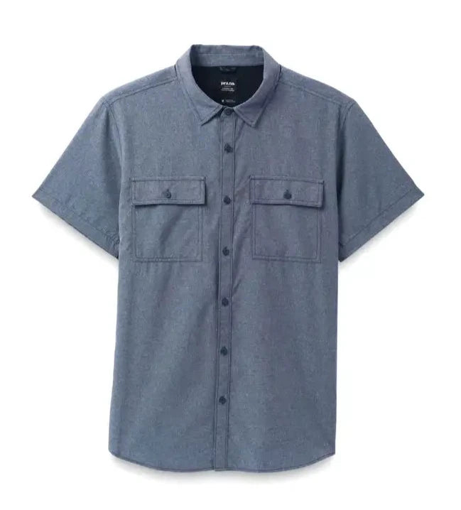 [1972351-NAUTICAL HEATHER] MENS PRANA LOST SOL SS REGULAR FIT UPF 30+ SHIRT